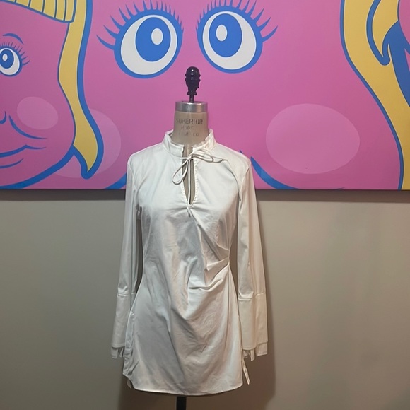 Zara Tops - Zara White Long Sleeve Tunic Top Shirt